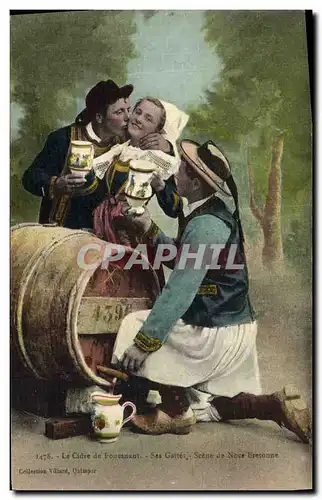 Ansichtskarte AK Folklore Le cidre de Fouesnant Ses gaites Scene de noce bretonne Mariage