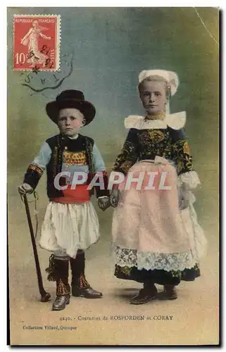 Ansichtskarte AK Folklore Costumes de Rosporden et Coray