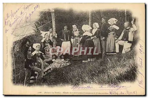 Cartes postales Folklore Salut a la mariee Cornouailles Mariage