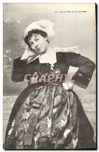 Cartes postales Folklore Jeune fille de Rosporden