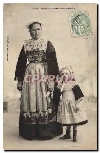 Cartes postales Folklore Femme et enfant de Chateaulin