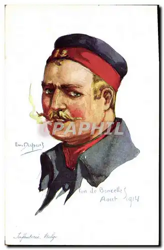 Cartes postales Fantaisie Illustrateur Dupuis Militaria Infanterie Belge