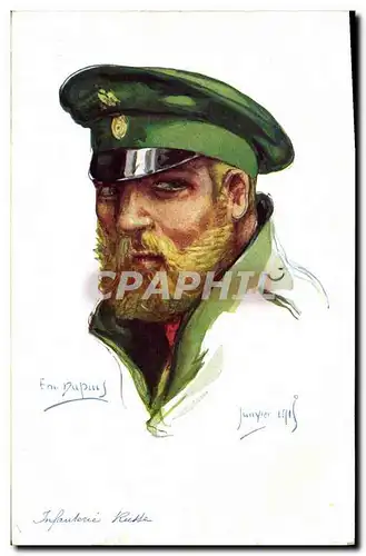 Ansichtskarte AK Fantaisie Illustrateur Dupuis Militaria Infanterie Russe Russie Russia