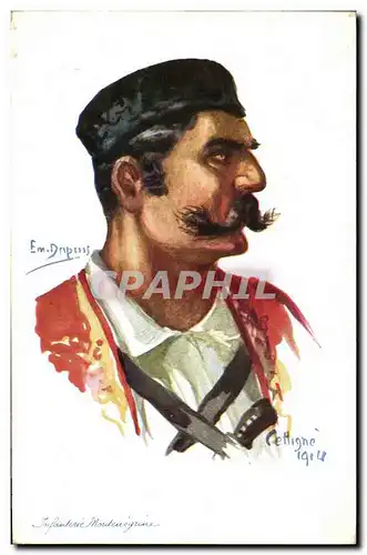 Ansichtskarte AK Fantaisie Illustrateur Dupuis Militaria Infanterie Montenegrine Montenegro