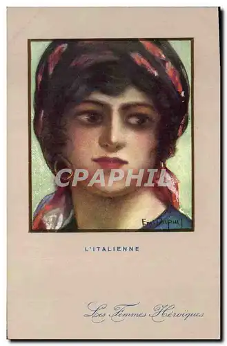 Cartes postales Fantaisie Illustrateur Dupuis L&#39Italienne Italie Italia