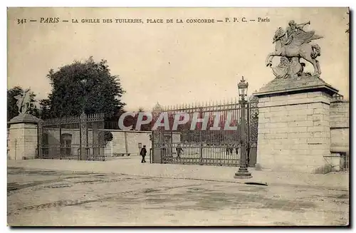 Cartes postales Paris La grille des Tuileries Place de la Concorde