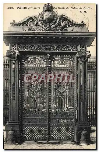 Cartes postales Paris La grille du Palais de justice