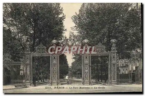 Cartes postales Paris Le Parc Montceau La grille