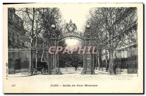 Cartes postales Paris Grille du Parc Montceau