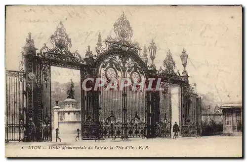 Cartes postales Lyon La grille monumentale du Parc de la Tete d&#39or