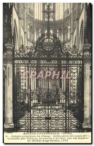 Cartes postales Amiens Cathedrale Grilles Entree principale du choeur