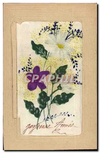 Cartes postales Fantaisie (dessin a la main) Fleurs (sur toile)