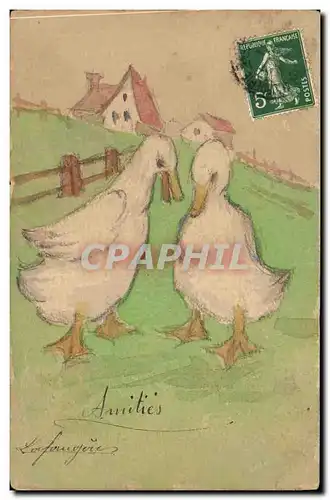 Cartes postales Fantaisie (dessin a la main) Canards