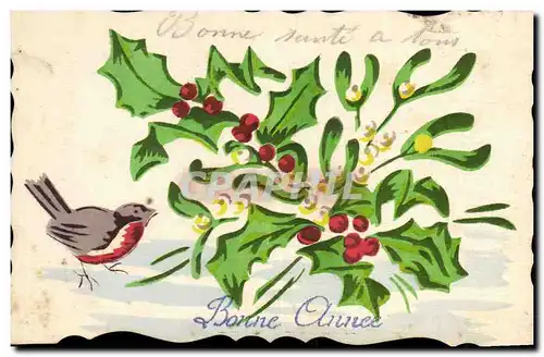 Cartes postales Fantaisie (dessin a la main) Fleurs Oiseau