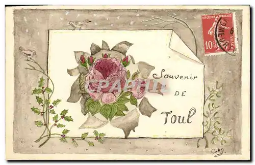 Cartes postales Fantaisie (dessin a la main) Fleurs Toul