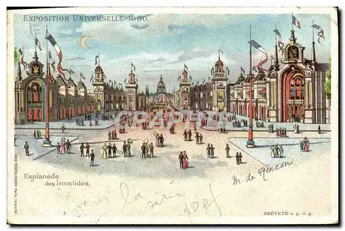 Cartes postales Carte Transparente Paris Exposition Universelle 1900 Esplanade des Invalides