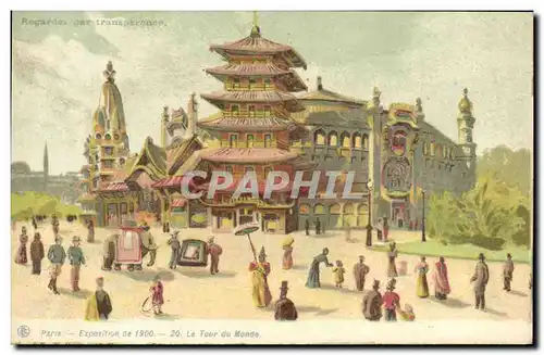 Cartes postales Carte Transparente Paris Exposition Universelle 1900 Le Tour du Monde
