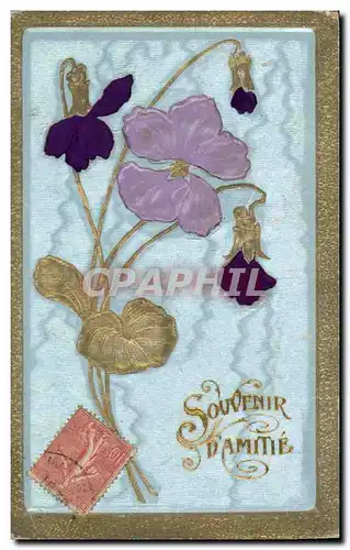 Ansichtskarte AK Fantaisie Fleurs (carte toilee)