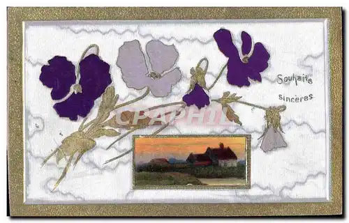 Cartes postales Fantaisie Fleurs (carte toilee)