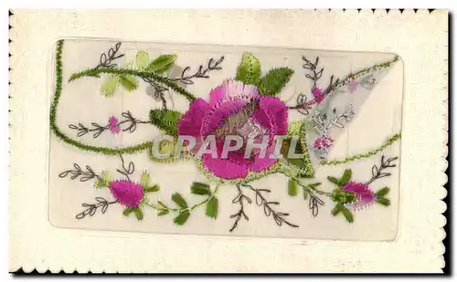 Cartes postales Fantaisie Fleurs (tissu)