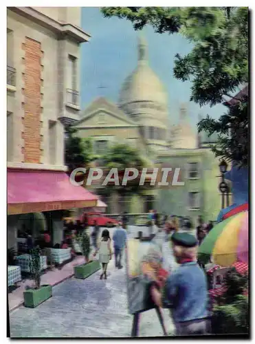 Cartes postales moderne Fantaisie Paris La Place du Tertre a Montmartre Sacre Coeur (d�cor en relief)