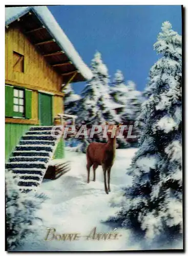 Cartes postales moderne Fantaisie La biche (d�cor en relief)