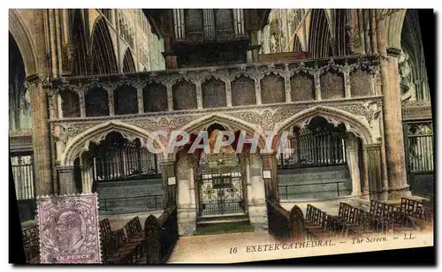 Cartes postales Orgue Exeter Cathedral The screen