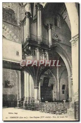 Cartes postales Orgue Embrun Les orgues Don de Louis XI