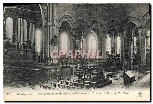 Cartes postales Orgue Langres Cathedrale Saint Mammes le choeur