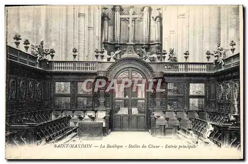 Ansichtskarte AK Orgue Saint Maximin La basilique Stalles du choeur Entree principale