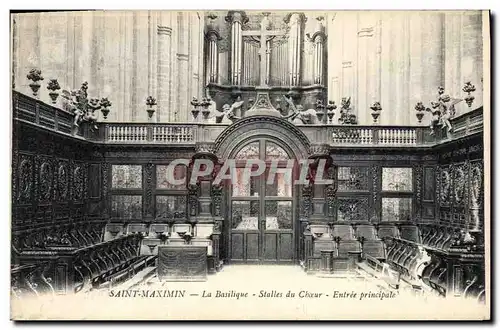 Cartes postales Orgue Saint Maximin La basilique Stalles du choeur Entree principale