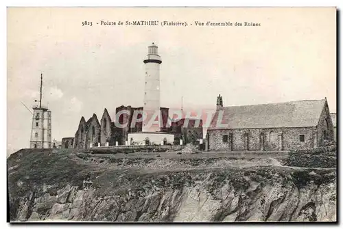 Ansichtskarte AK Phare Pointe de St Mathieu Vue d&#39ensemble des ruines