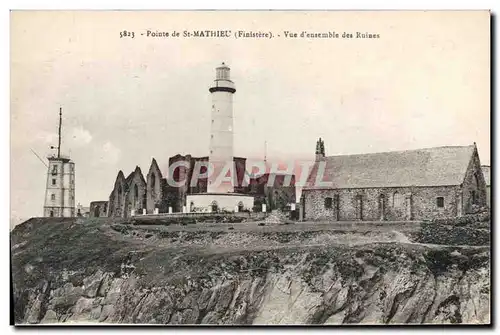 Cartes postales Phare Pointe de St Mathieu Vue d&#39ensemble des ruines