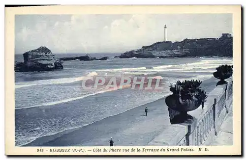 Ansichtskarte AK Phare Biarritz Cote du phare vue de la terrasse du Grand Palais