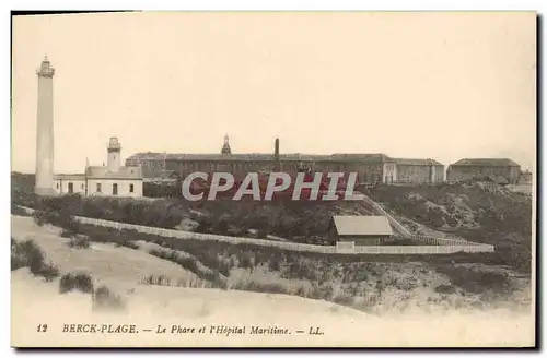 Cartes postales Phare Berck Plage Le phare et l&#39Hopital maritime