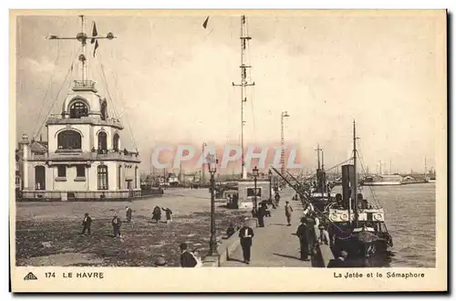 Cartes postales Le Havre Le jetee et le semaphore Bateau