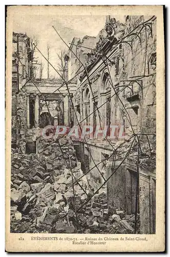 Cartes postales Militaria Evenements de 1871 Ruines du chateau de Saint Cloud Escalier d&#39honneur