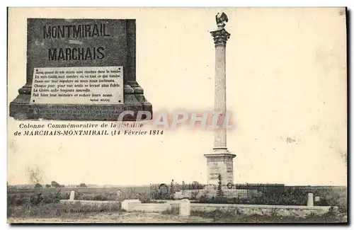 Ansichtskarte AK Militaria Monument Colonne commemorative de la bataille de Marchais Montmirail