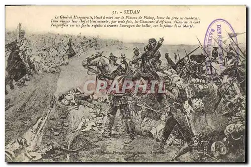 Cartes postales Militaria Sedan Le General Marguerite blesse sur le plateau de Floing