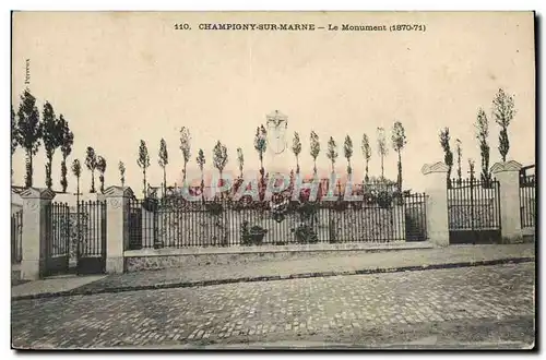 Cartes postales Militaria Monument 1870 1871 Champigny sur Marne