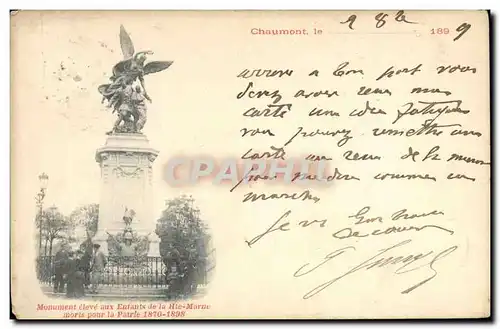 Cartes postales Militaria Monument eleve aux enfants de la Haute Marne morts pour la patrie 1870 1898 Chaumont