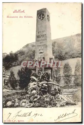 Cartes postales Militaria Monument des Mobiles Belfort