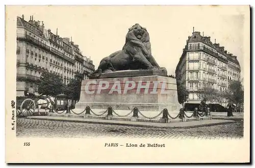 Cartes postales Militaria Monument Paris Lion de Belfort