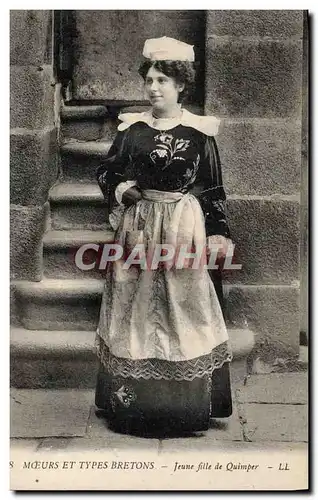 Cartes postales Folklore Jeune fille de Quimper