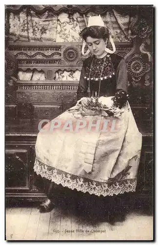 Cartes postales Folklore Jeune fille de Quimper