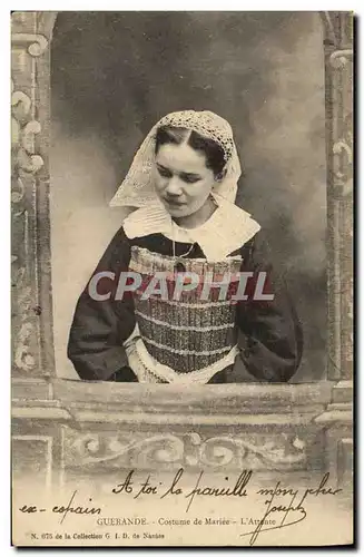 Ansichtskarte AK Folklore Guerande Costume de la mariee L&#39attente Mariage