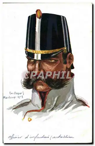 Cartes postales Fantaisie Illustrateur Dupuis Militaria Officier d&#39infanterie Autrichien