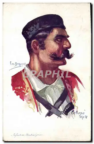 Ansichtskarte AK Fantaisie Illustrateur Dupuis Militaria Infanterie Montenegrine Montenegro