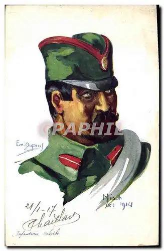 Ansichtskarte AK Fantaisie Illustrateur Dupuis Militaria Infanterie Serbe Serbie Serbia