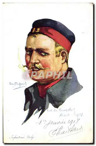 Cartes postales Fantaisie Illustrateur Dupuis Militaria Infanterie belge